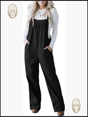 Corduroy Overalls with Pockets Casual Loose Fit Sleeveless Jumpsuits